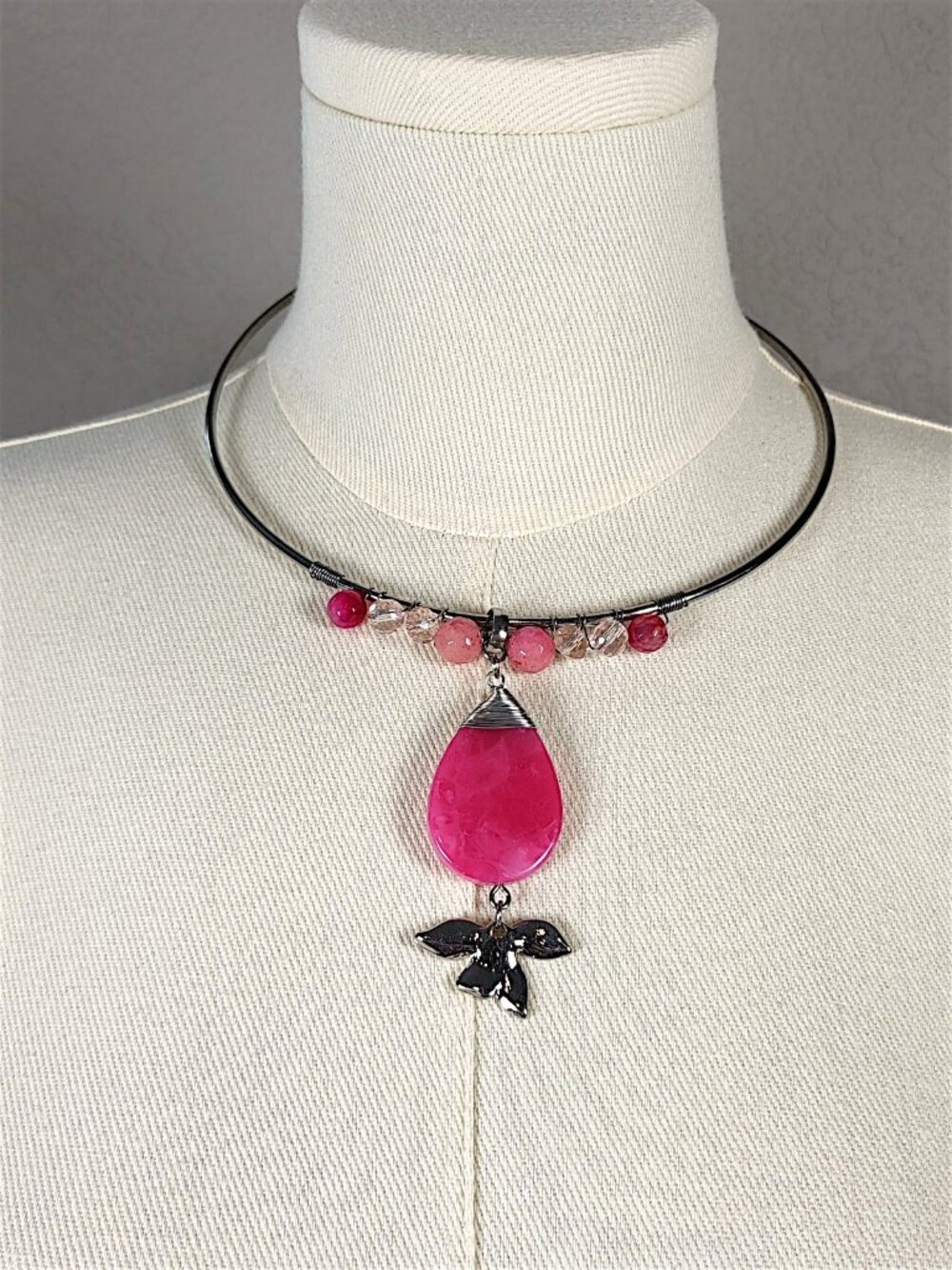 Cato Pink Stone Dangle Choker